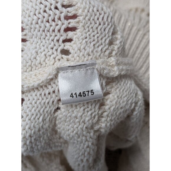 LOFT Open Back Knit Sweater Size L Pullover Scalloped Romantic Coquette Feminine - Picture 10 of 10